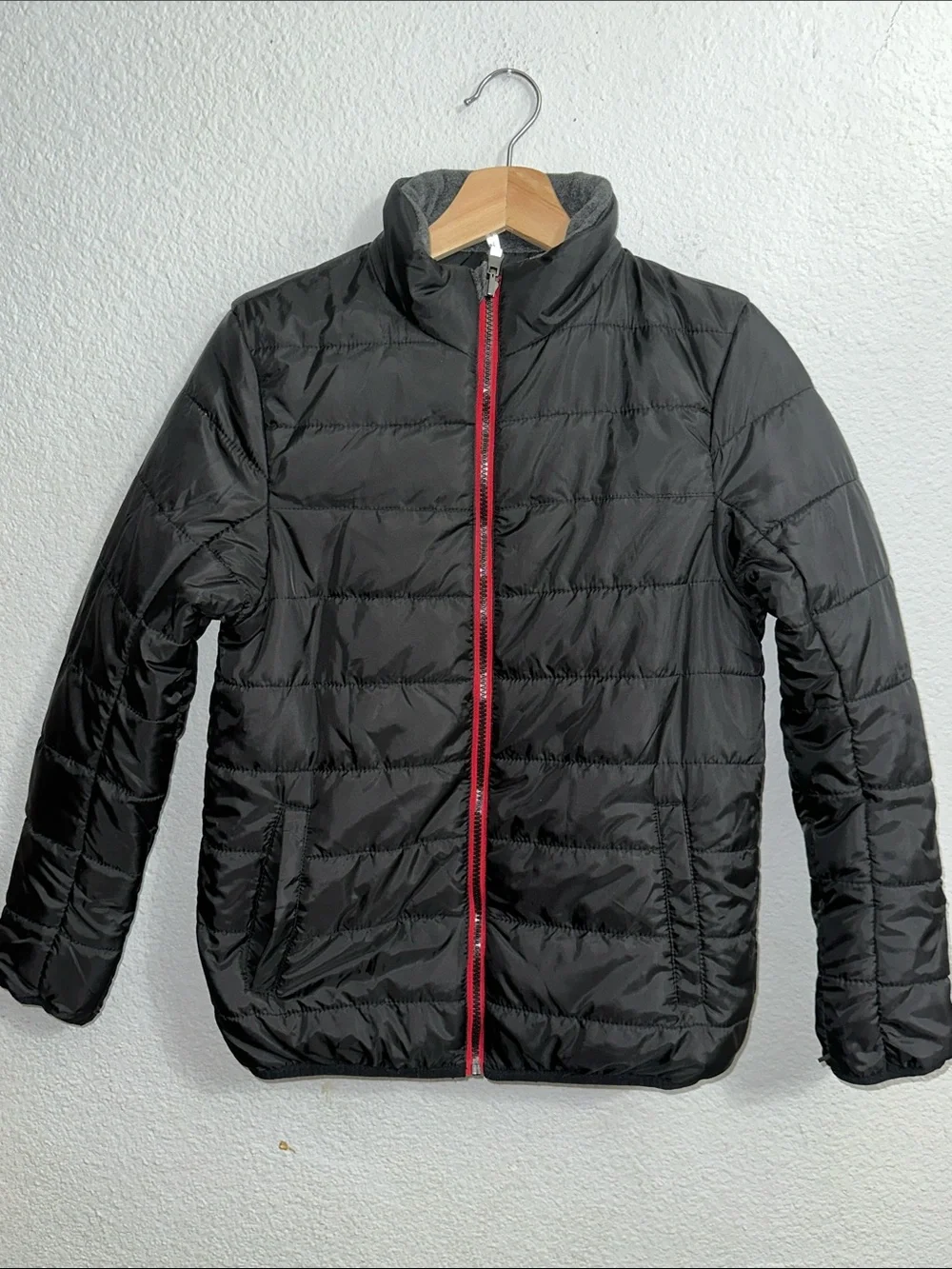 Boys Black Light Puffer Jacket Full Zip Youth Kids Size 14/16 Zero XPosur
